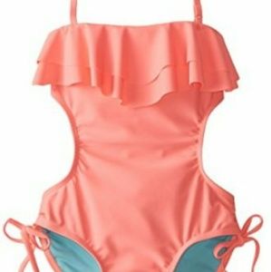 Ruffled Coral Monokini/One piece swimsuit 10